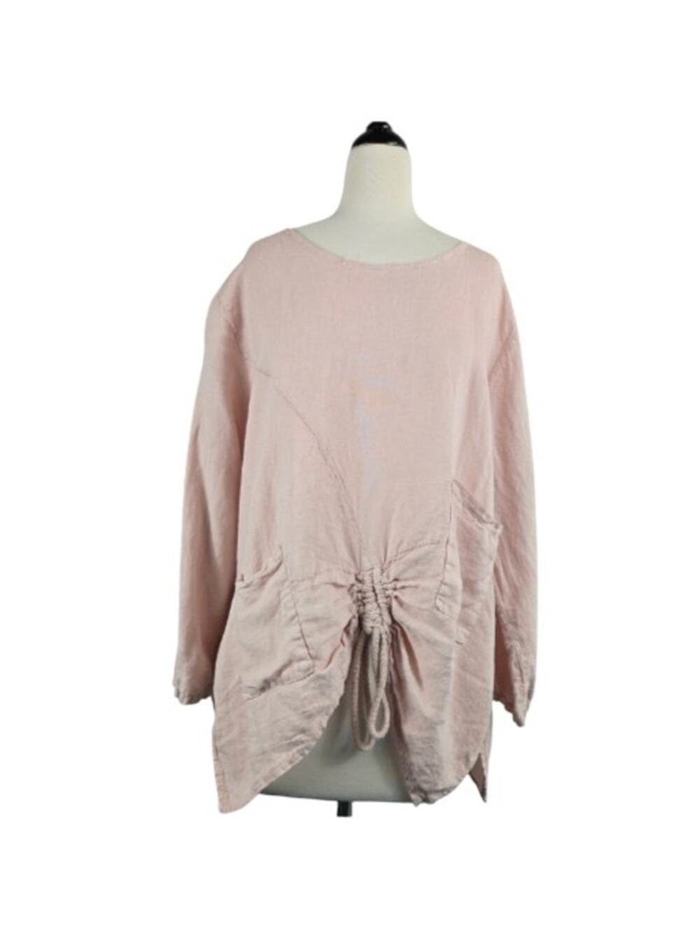 Saga Italy 100% Linen Top Pink Size Large